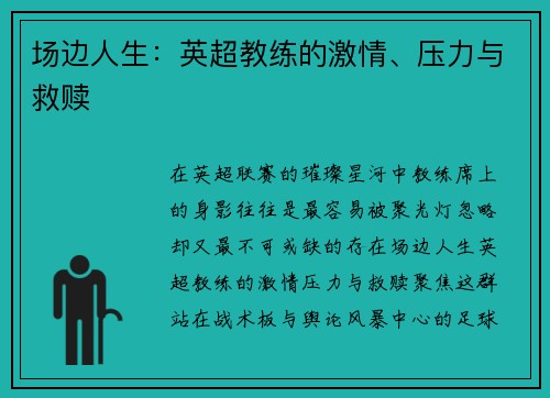 场边人生：英超教练的激情、压力与救赎
